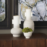 Torres Small Textured Off White w/ Gold Metal Vase from Mercana - Luna Furniture