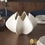 Ulrich Sculptural Cream Glazed Ceramic Vase from Mercana - Luna Furniture