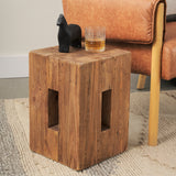 Waylen Natural Wood Block Accent Stool from Mercana - Luna Furniture