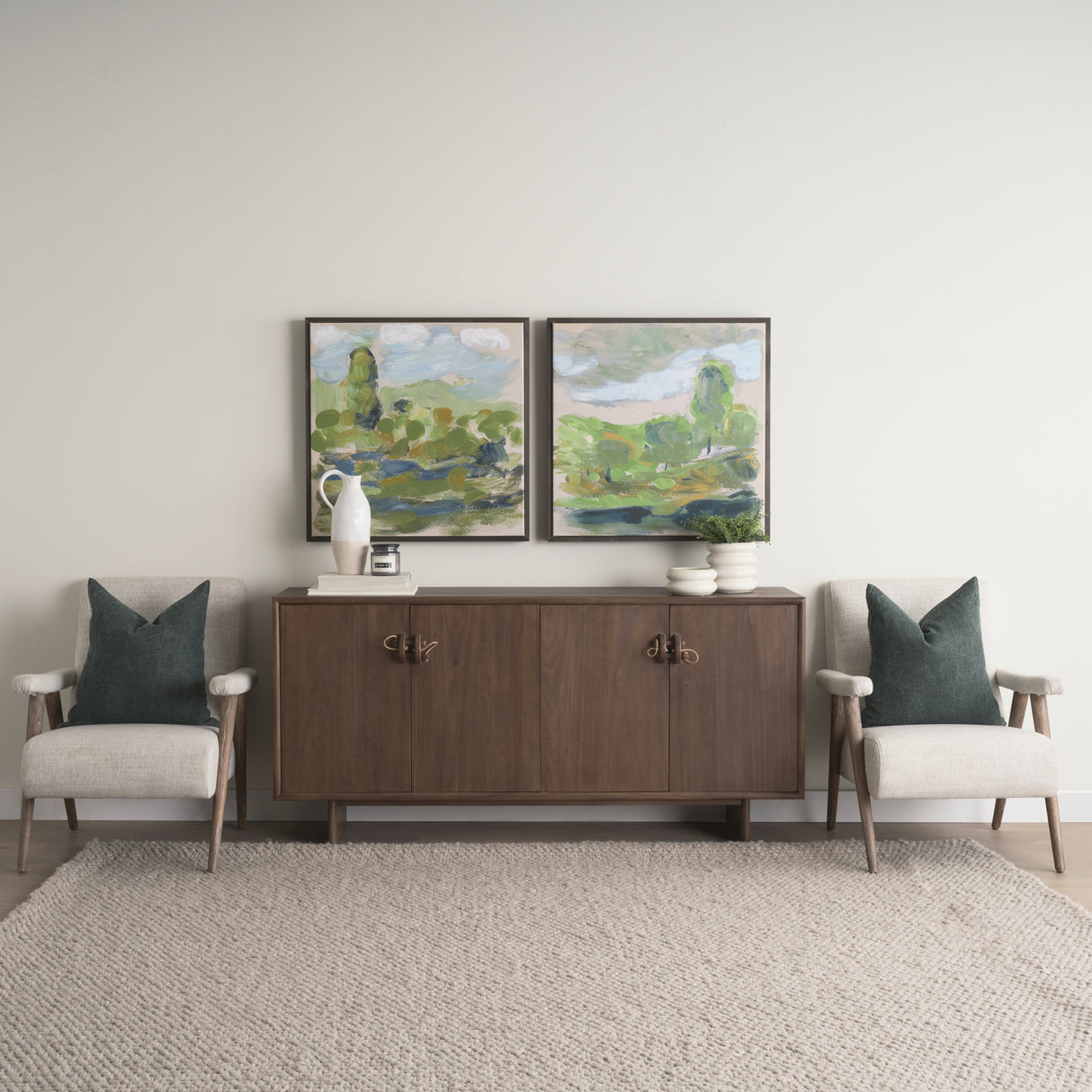Nico Oatmeal Upholstered w/ Brown Wood Accent Chair from Mercana - Luna Furniture
