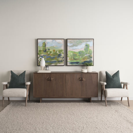 Nico Oatmeal Upholstered w/ Brown Wood Accent Chair from Mercana - Luna Furniture
