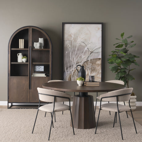Swanson 60" Dark Brown Wood Round Pedestal Dining Table from Mercana - Luna Furniture