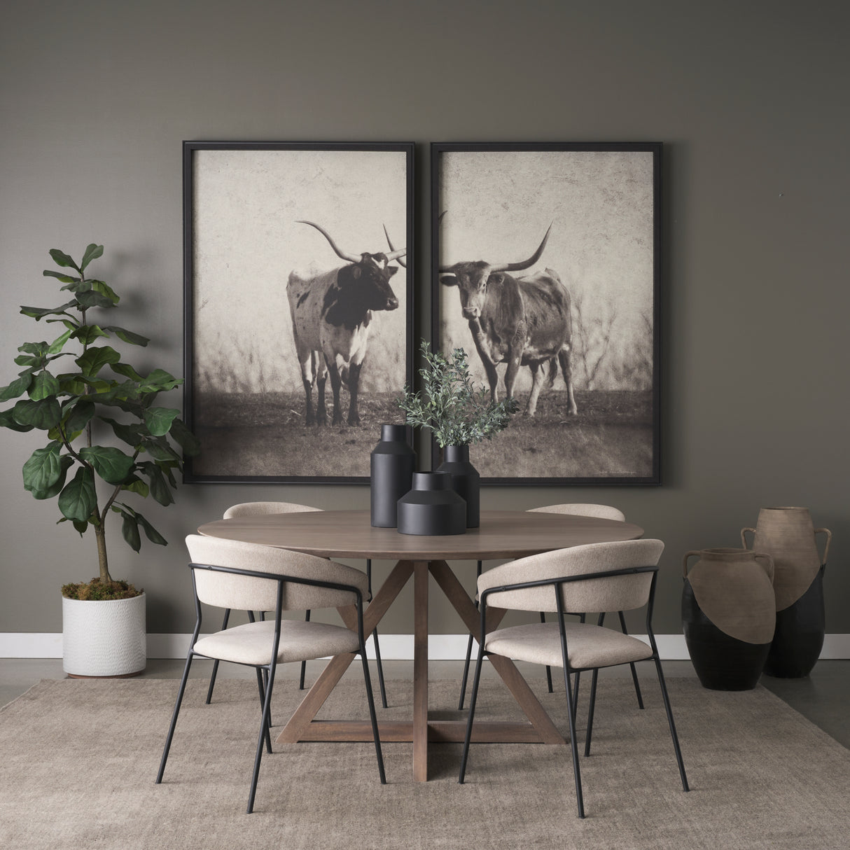Tosca Medium Matte Black Metal Vase from Mercana - Luna Furniture