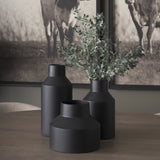 Tosca Tall Matte Black Metal Vase from Mercana - Luna Furniture