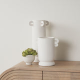 Dylan Small Textured Off White w/ Handles Ceramic Vase from Mercana - Luna Furniture