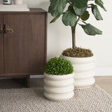 Twyla Short Cream Glazed Floor Vase from Mercana - Luna Furniture