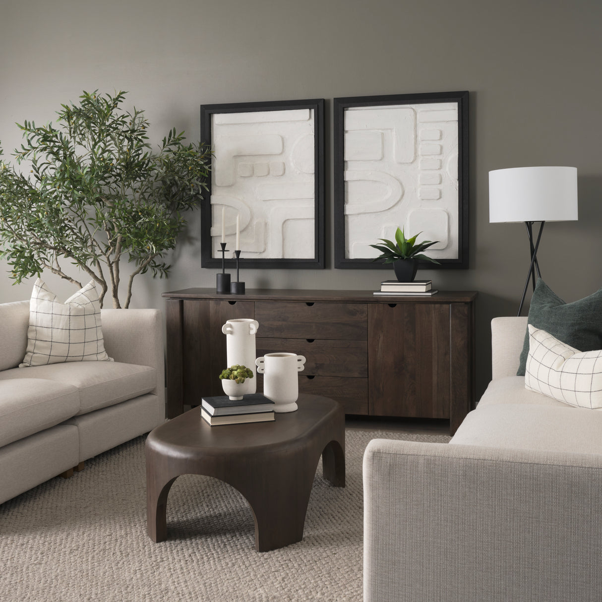 Shima Oval Dark Brown Wood w/ Arched Legs Coffee Table from Mercana - Luna Furniture