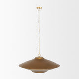 Titus 1-Light Brass Finished Metal Disc Pendant from Mercana - Luna Furniture