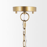 Titus 1-Light Brass Finished Metal Disc Pendant from Mercana - Luna Furniture