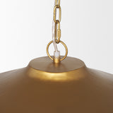 Titus 1-Light Brass Finished Metal Disc Pendant from Mercana - Luna Furniture