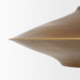 Titus 1-Light Brass Finished Metal Disc Pendant from Mercana - Luna Furniture