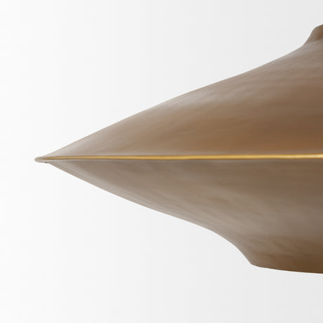 Titus 1-Light Brass Finished Metal Disc Pendant from Mercana - Luna Furniture