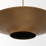 Titus 1-Light Brass Finished Metal Disc Pendant from Mercana - Luna Furniture