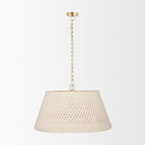 Tosha 1-Light Tapered Cotton Rope Drum Pendant from Mercana - Luna Furniture