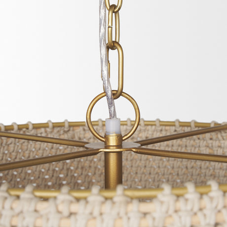Tosha 1-Light Tapered Cotton Rope Drum Pendant from Mercana - Luna Furniture
