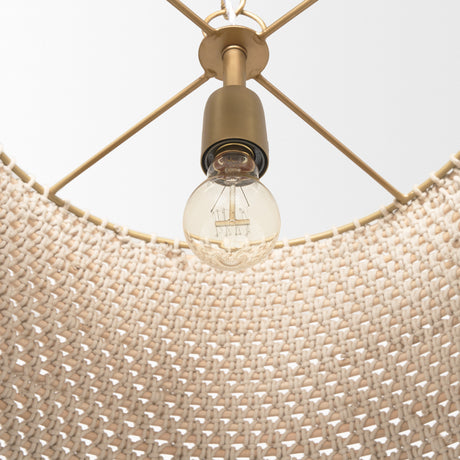 Tosha 1-Light Tapered Cotton Rope Drum Pendant from Mercana - Luna Furniture
