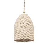 Tosha 1-Light Cotton Rope Bell Pendant from Mercana - Luna Furniture