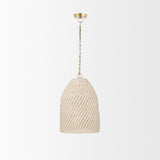 Tosha 1-Light Cotton Rope Bell Pendant from Mercana - Luna Furniture