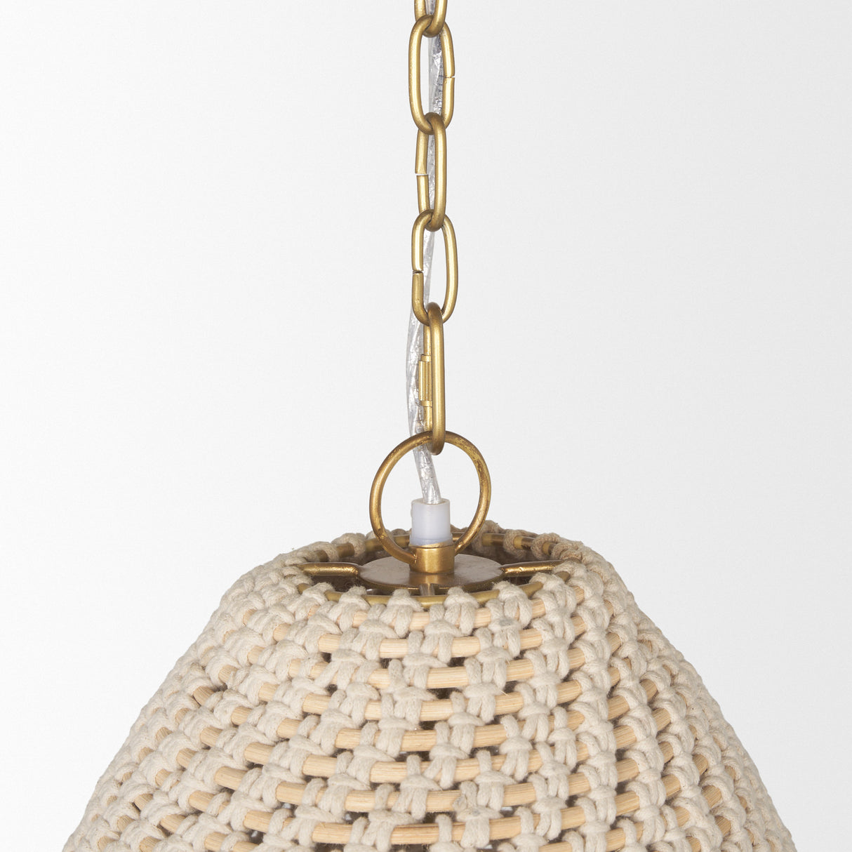 Tosha 1-Light Cotton Rope Bell Pendant from Mercana - Luna Furniture