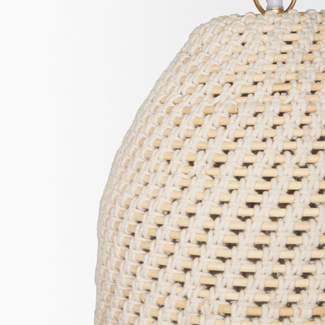 Tosha 1-Light Cotton Rope Bell Pendant from Mercana - Luna Furniture