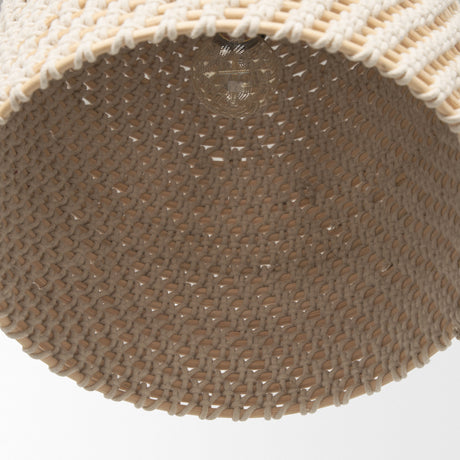 Tosha 1-Light Cotton Rope Bell Pendant from Mercana - Luna Furniture