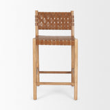 Shane Brown Wood w/ Woven Brown Leather Counter Stool from Mercana - Luna Furniture