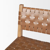 Shane Brown Wood w/ Woven Brown Leather Counter Stool from Mercana - Luna Furniture