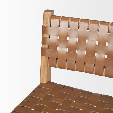 Shane Brown Wood w/ Woven Brown Leather Counter Stool from Mercana - Luna Furniture