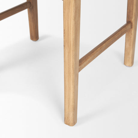 Shane Brown Wood w/ Woven Brown Leather Dining Armchair from Mercana - Luna Furniture