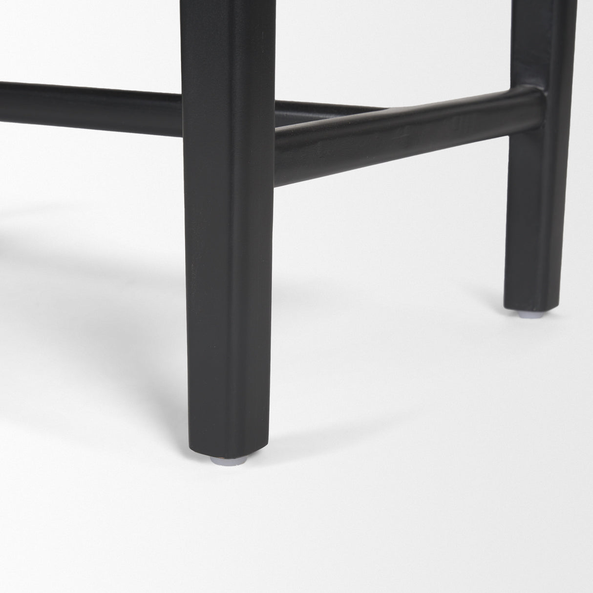 Shane Black Wood w/ Woven Black Leather Bench from Mercana - Luna Furniture