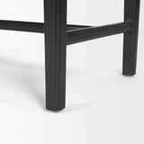 Shane Black Wood w/ Woven Black Leather Bench from Mercana - Luna Furniture