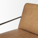 Stratton Gunmetal w/ Genuine Brown Leather Upholstered Accent Chair from Mercana - Luna Furniture