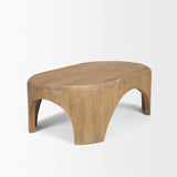 Shima Oval Light Brown Wood w/ Arched Legs Coffee Table from Mercana - Luna Furniture