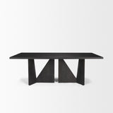 Tarro 84" Rectangular Textured Black Wood w/ Geometrical Base Dining Table from Mercana - Luna Furniture