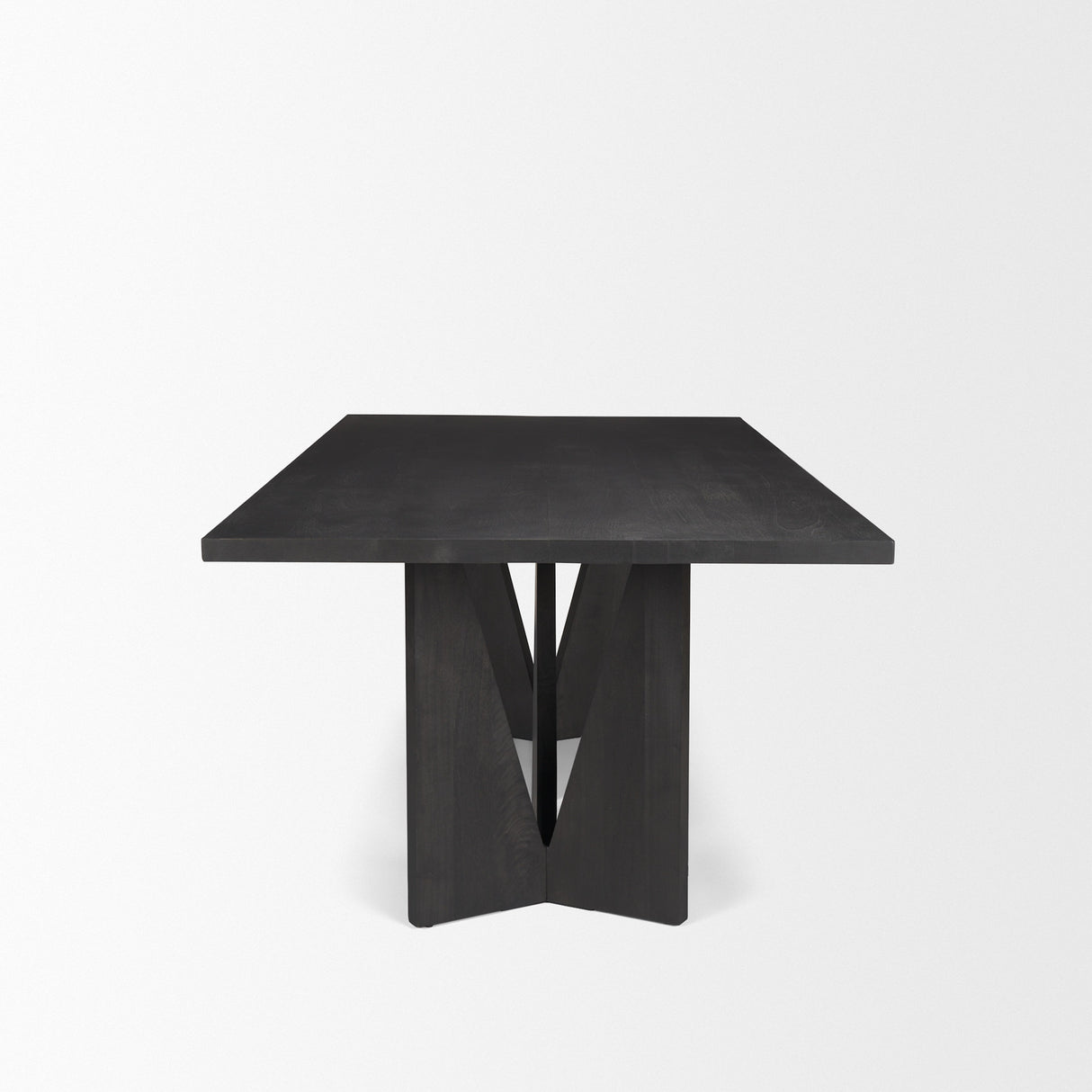 Tarro 84" Rectangular Textured Black Wood w/ Geometrical Base Dining Table from Mercana - Luna Furniture