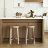 Brahma 26" Total Height White Washed Wood Stool from Mercana - Luna Furniture