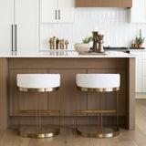 Hollyfield II Cream Fabric Seat W/ Gold Metal Base Counter Stool from Mercana - Luna Furniture