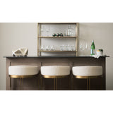 Hollyfield II Cream Fabric Seat W/ Gold Metal Base Bar Stool from Mercana - Luna Furniture