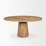 Swanson 60" Light Brown Wood Round Pedestal Dining Table from Mercana - Luna Furniture