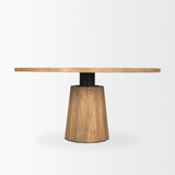 Swanson 60" Light Brown Wood Round Pedestal Dining Table from Mercana - Luna Furniture