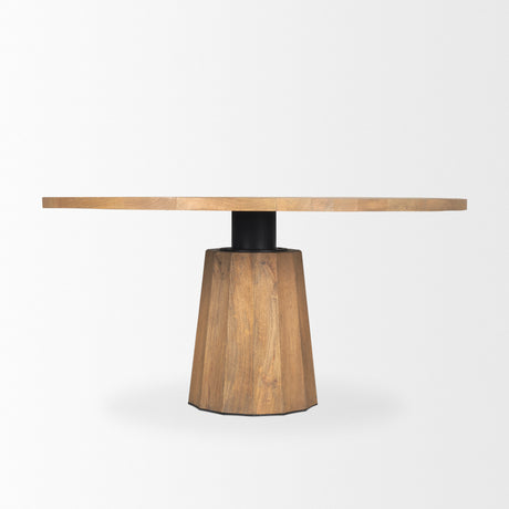 Swanson 60" Light Brown Wood Round Pedestal Dining Table from Mercana - Luna Furniture