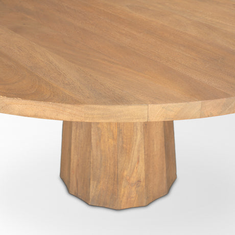 Swanson 60" Light Brown Wood Round Pedestal Dining Table from Mercana - Luna Furniture