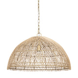 Thad 1-Light Natural Woven Rattan Dome Pendant from Mercana - Luna Furniture