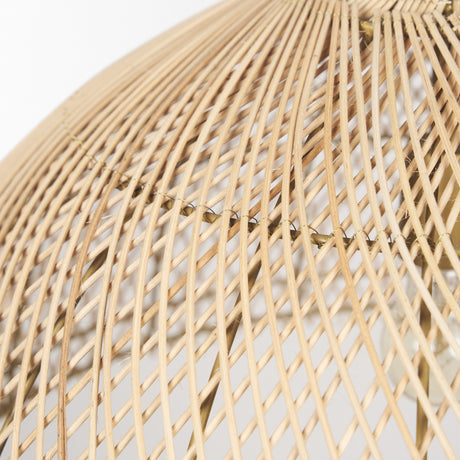 Thad 1-Light Natural Woven Rattan Dome Pendant from Mercana - Luna Furniture
