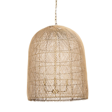 Thad 4-Light Natural Woven Rattan Foyer Chandelier from Mercana - Luna Furniture