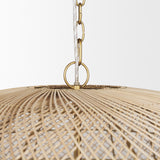 Thad 4-Light Natural Woven Rattan Dome Chandelier from Mercana - Luna Furniture