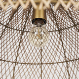 Thad 1-Light Natural Woven Rattan Dome Pendant from Mercana - Luna Furniture