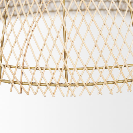 Thad 1-Light Natural Woven Rattan Dome Pendant from Mercana - Luna Furniture
