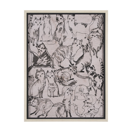 Cat Sketch by Mercana Studio a Hand Embellished Framed Art Print Matted under Glass from Mercana - Luna Furniture