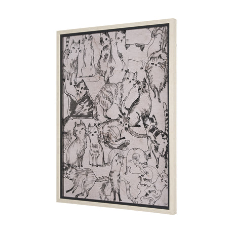 Cat Sketch by Mercana Studio a Hand Embellished Framed Art Print Matted under Glass from Mercana - Luna Furniture